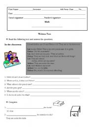 English worksheet: Test