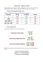 Irregular verbs simple past