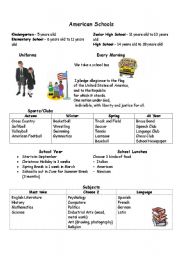 English Worksheet: American School