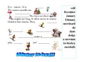 English Worksheet: Winter is fun!