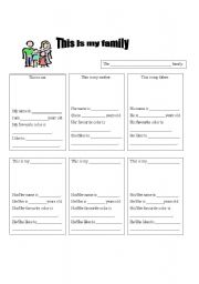 English Worksheet: Family Project