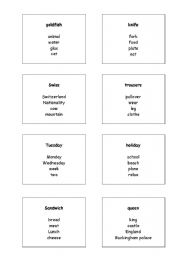 English Worksheet: Vocabulary Game (Tabu)