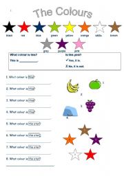 colours worksheet