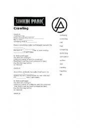 English Worksheet: Linkin Park Crawlin cloze