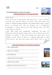 English Worksheet: Past Tense was / were