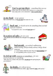 English Worksheet: Useful idioms