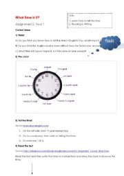 English Worksheet: What time is it?