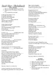 English Worksheet: Rock Star - Nickelback