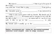 English Worksheet: I like sport