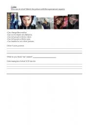 English Worksheet: What can X-men do?
