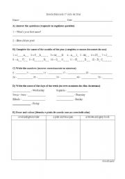 English worksheet: Ficha de conhecimentos