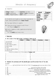 English Worksheet: Frequency adverbs 