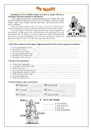 English Worksheet: my family 