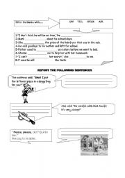 English Worksheet: REPORTED SPEECH