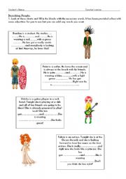 English Worksheet: Peoples description