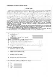 English Worksheet: reading