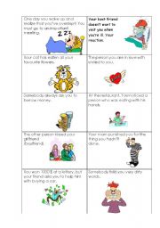 English Worksheet: Just imagine the situation! Emotions and conditionals practice.