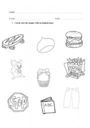 English Worksheet: english words I know