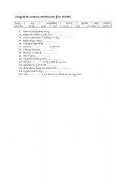 English worksheet: Test in vocabulary.
