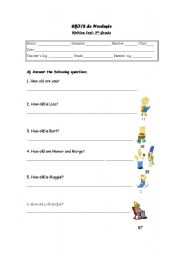 English Worksheet: ask/answer about age 
