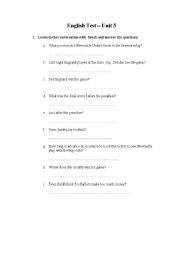 English worksheet: sarah soccer