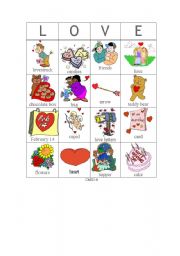 English Worksheet: Valentine bingo - Card 4