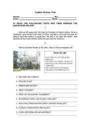English Worksheet: Revision Test on Housing 