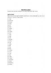 English worksheet: Quiz Show Lesson