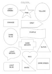 English Worksheet: colours and shapes