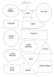 English worksheet: colours and shapes