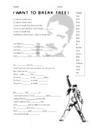 English Worksheet: I WANT TO BREAK FREE 