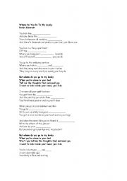 English Worksheet: Where do you go to my lovely