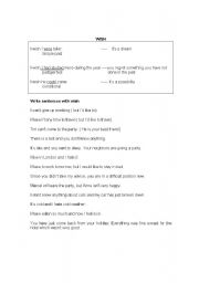 English Worksheet: I wish