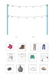 English Worksheet: Like CLOTHES on a WIRE