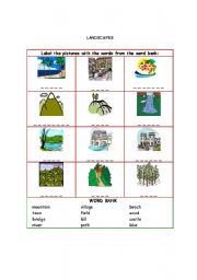 English Worksheet: Landscapes