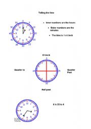 English Worksheet: Telling the time