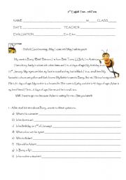 English Worksheet: Written Test