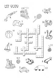 English Worksheet: Toys Crossword