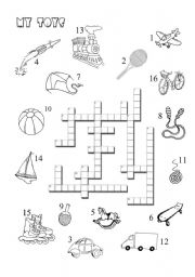 English Worksheet: Toys Crossword