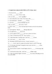 English Worksheet: Any and Some