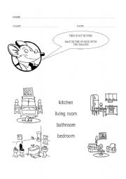 English Worksheet: ROOMS