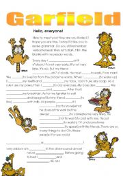 English Worksheet: Present Simple ex-s with Garfield.