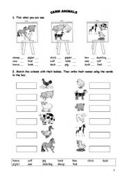 English Worksheet: Farm animals