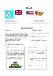 English Worksheet: FLAGS.