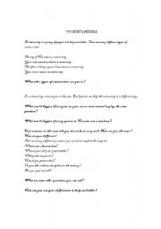 English Worksheet: Community Worksheet