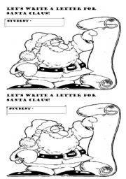 English Worksheet: Santa Claus letter