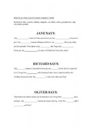 English worksheet: Family Tree worksheet