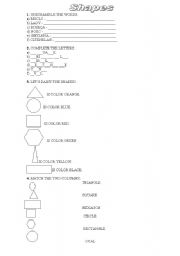 English Worksheet: Shapes