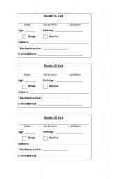 English Worksheet: Students ID Card