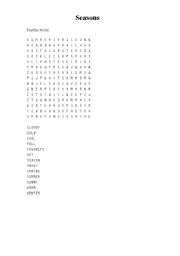 English Worksheet: Seasons word search